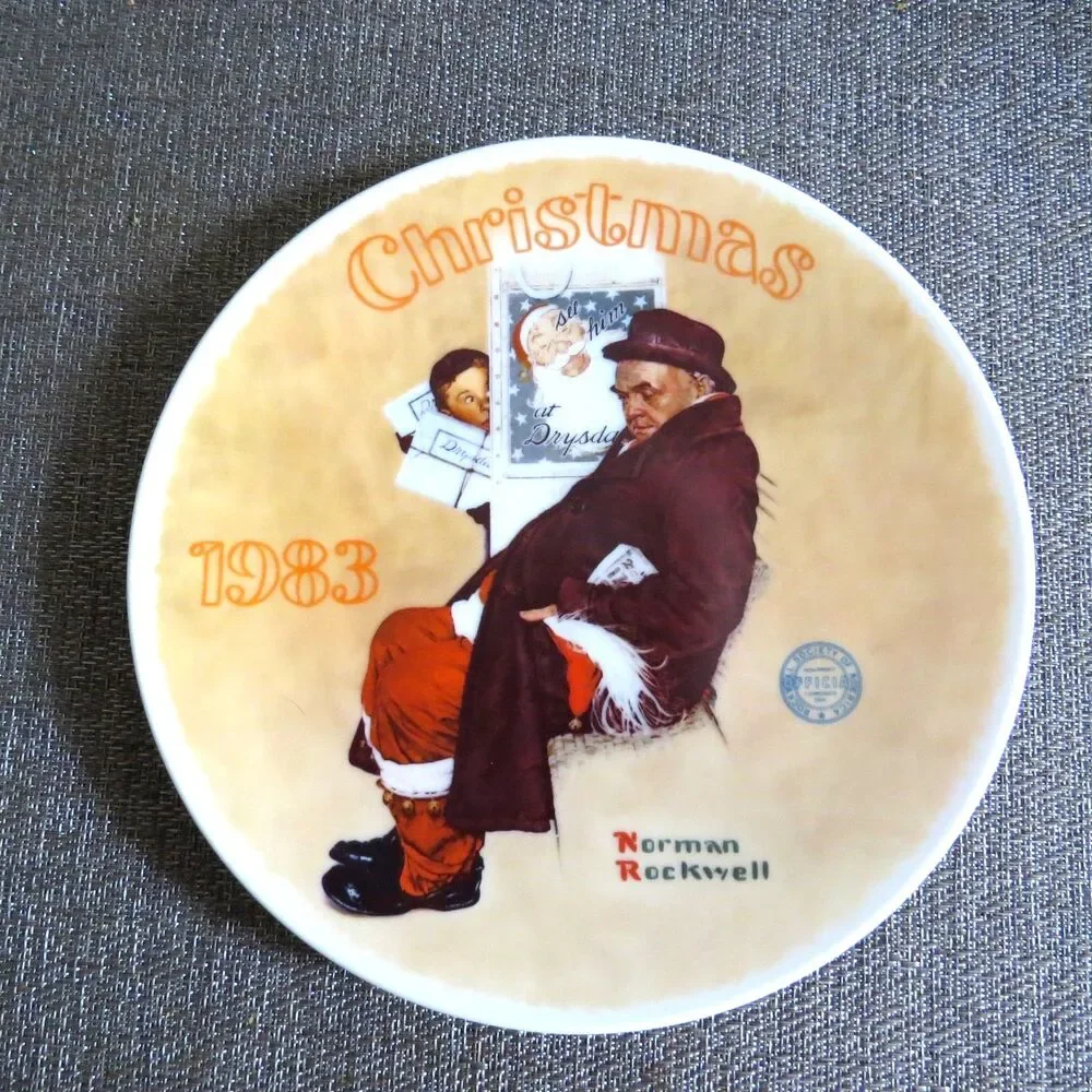 Norman Rockwell Vintage "Santa in the Subway" Christmas 1983 Ltd ed Plate EUC - Picture 1 of 3